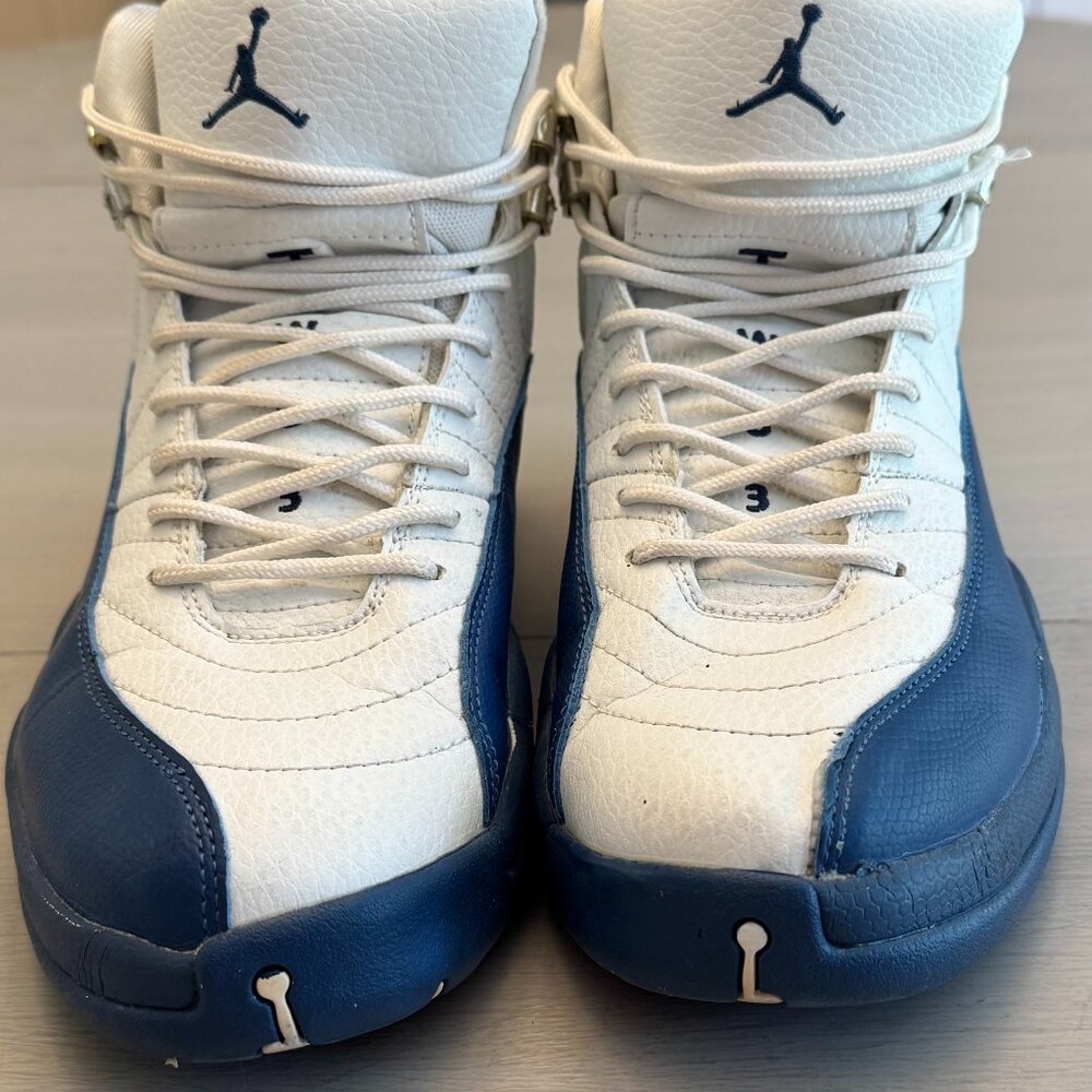 White and Blue Jordan Sneakers